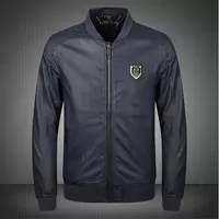 philipp plein 2018 chaude achat jacket cuir qp 78 black blue